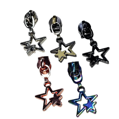 Zipper Doppelstern Bronze - Reißverschluss Schieber Gr.5
