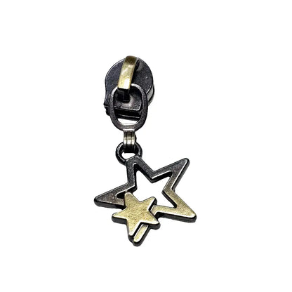 Zipper Doppelstern Bronze - Reißverschluss Schieber Gr.5