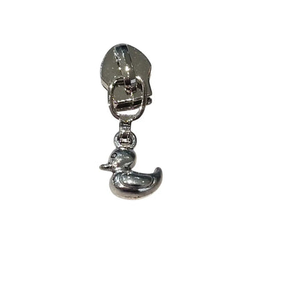 Zipper Ducky Silber - Reißverschluss Schieber Gr.5