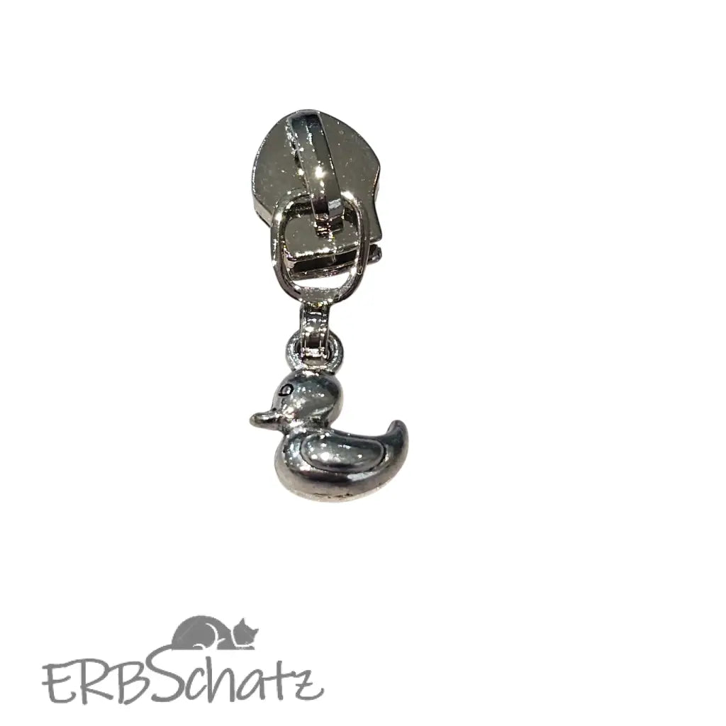 Zipper Ducky Silber - Reißverschluss Schieber Gr.5