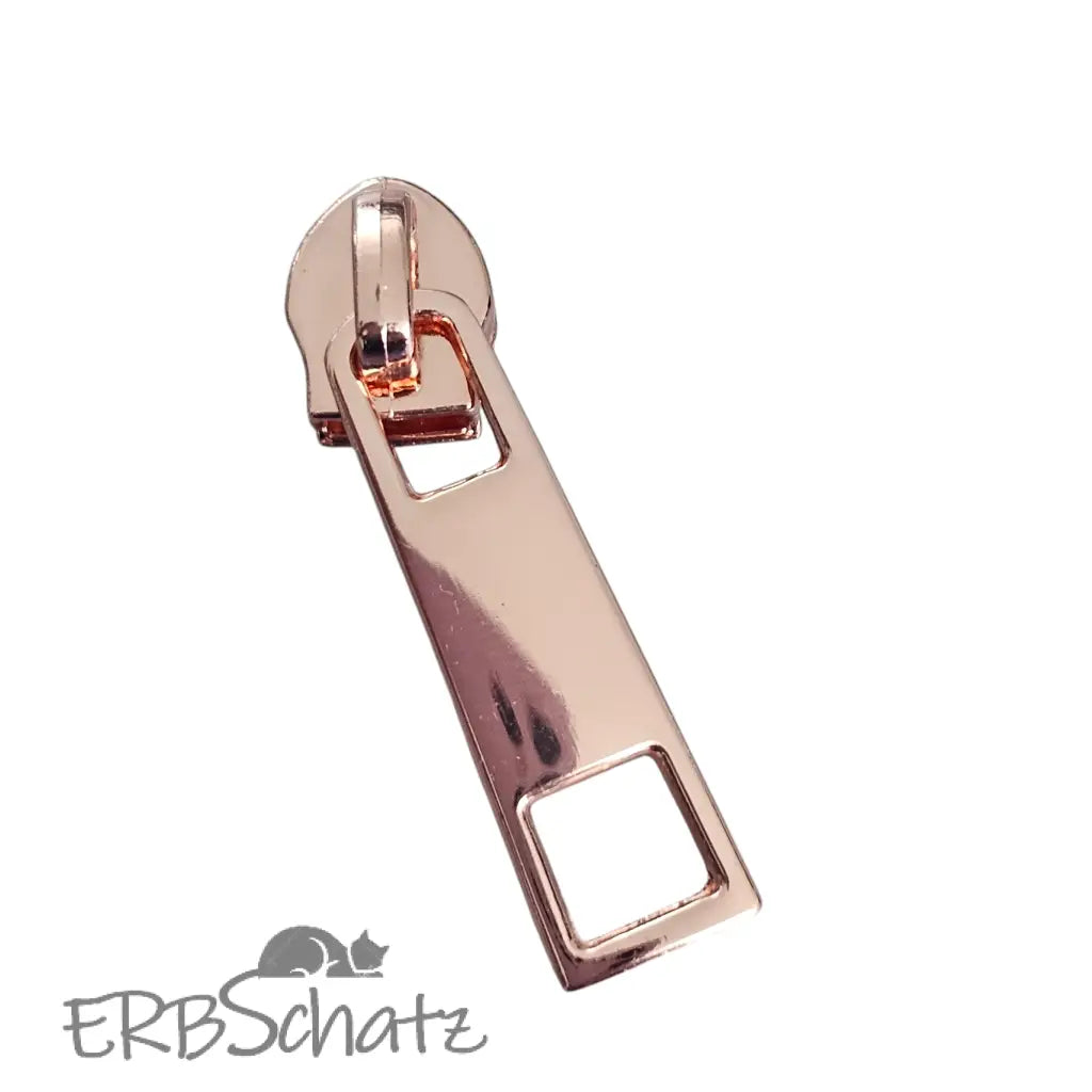 Zipper eckig Gold - Reißverschluss Schieber Gr.5