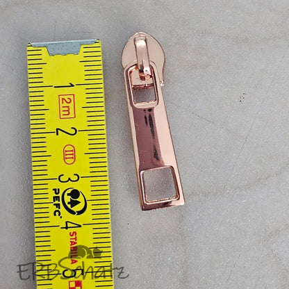 Zipper eckig Gold - Reißverschluss Schieber Gr.5