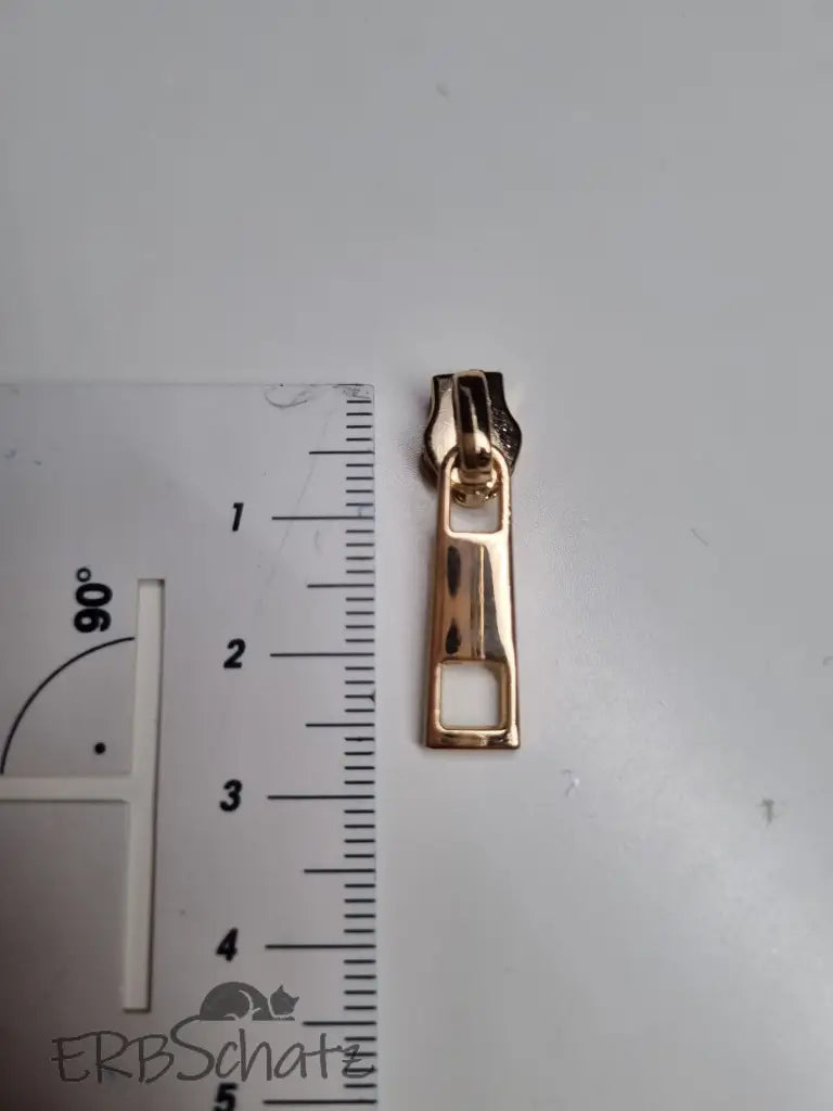 Zipper eckig (Gr. 3) Gun Metal - Reißverschluss Schieber