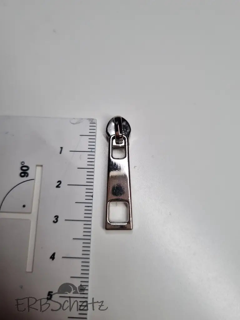 Zipper eckig (Gr. 3) Gun Metal - Reißverschluss Schieber
