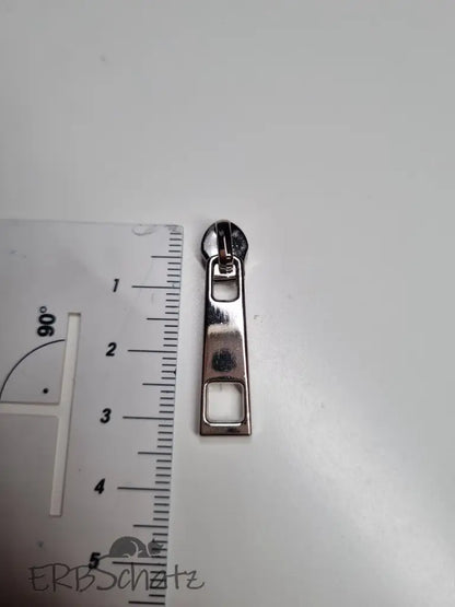 Zipper eckig (Gr. 3) Gun Metal - Reißverschluss Schieber