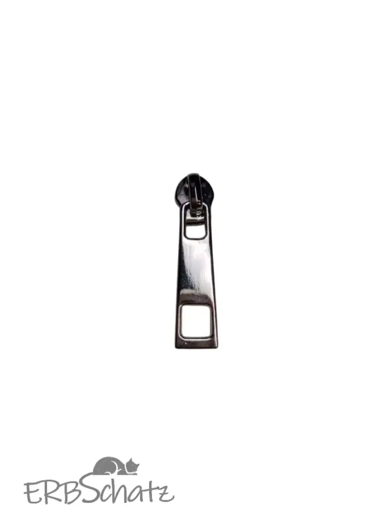 Zipper eckig (Gr. 3) Gun Metal - Reißverschluss Schieber