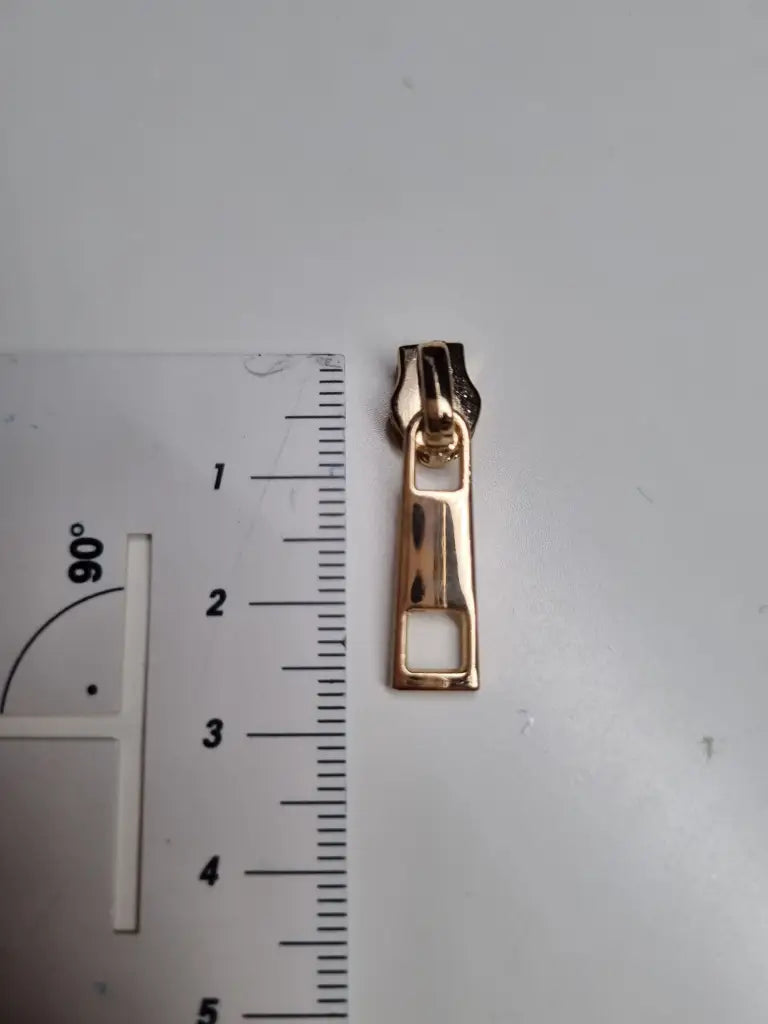 Zipper eckig (Gr. 3) Gun Metal - Reißverschluss Schieber