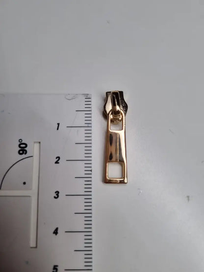 Zipper eckig (Gr. 3) Gun Metal - Reißverschluss Schieber