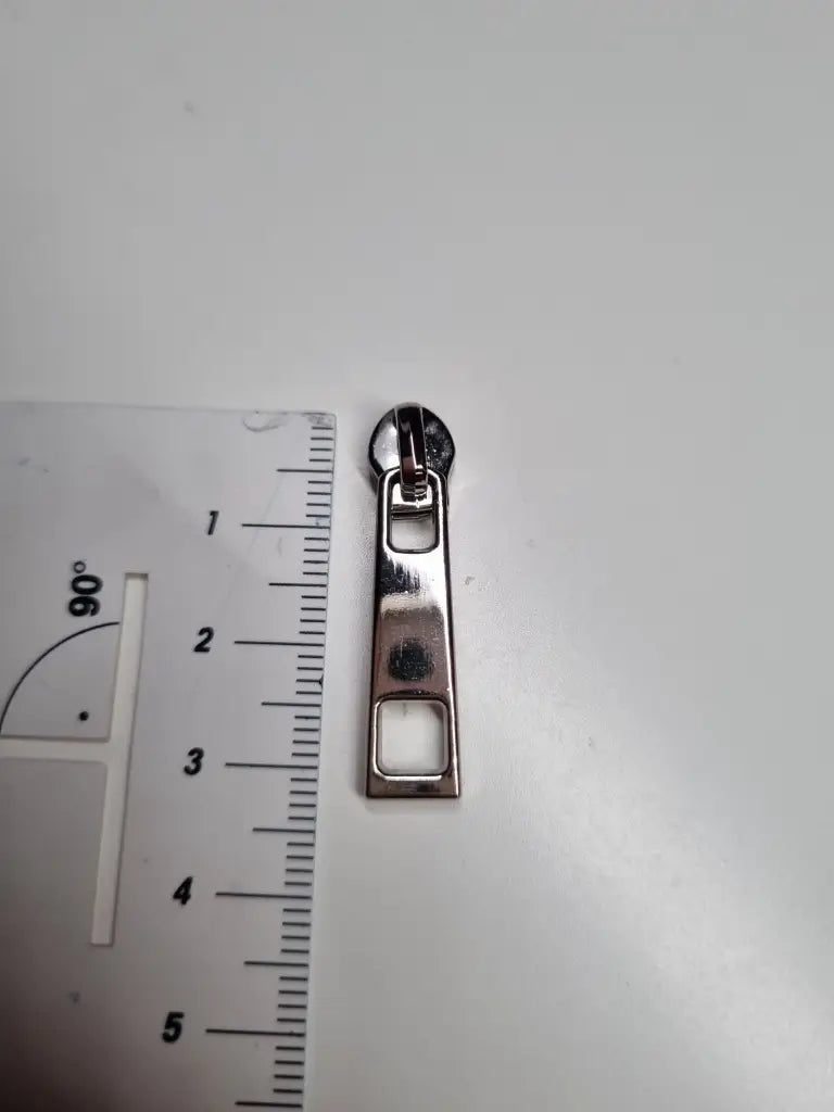 Zipper eckig (Gr. 3) Gun Metal - Reißverschluss Schieber