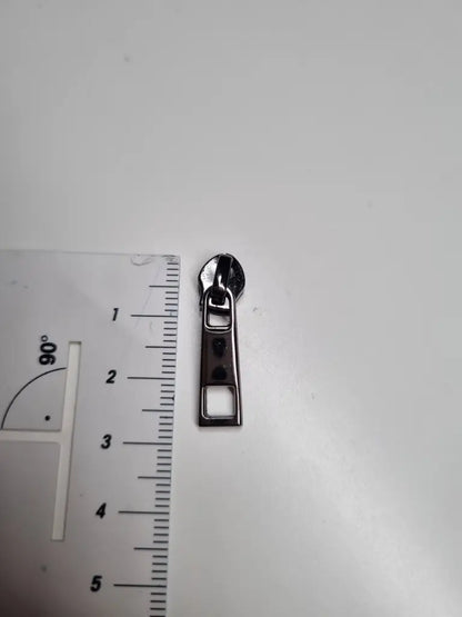 Zipper eckig (Gr. 3) Gun Metal - Reißverschluss Schieber