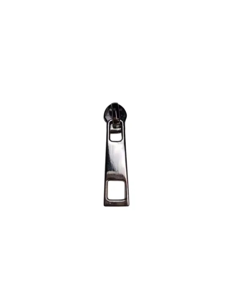 Zipper eckig (Gr. 3) Gun Metal - Reißverschluss Schieber