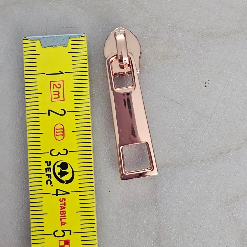Zipper eckig Gold - Reißverschluss Schieber Gr.5