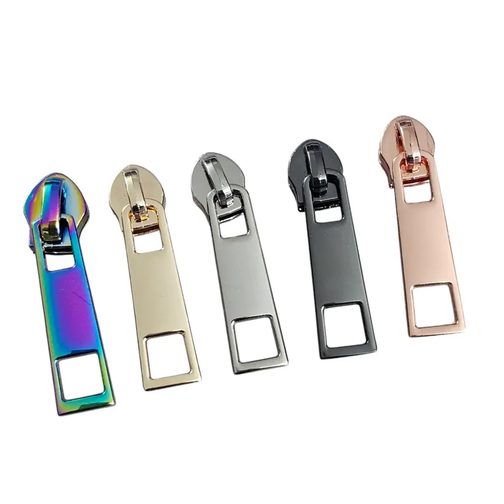 Zipper eckig Gold - Reißverschluss Schieber Gr.5
