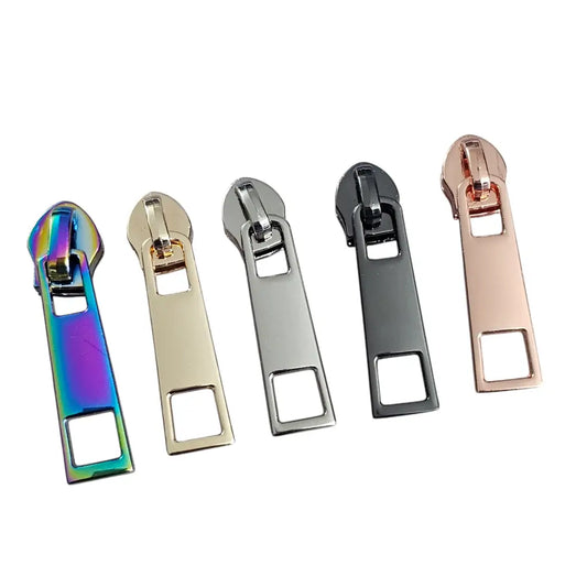 Zipper eckig Gold - Reißverschluss Schieber Gr.5