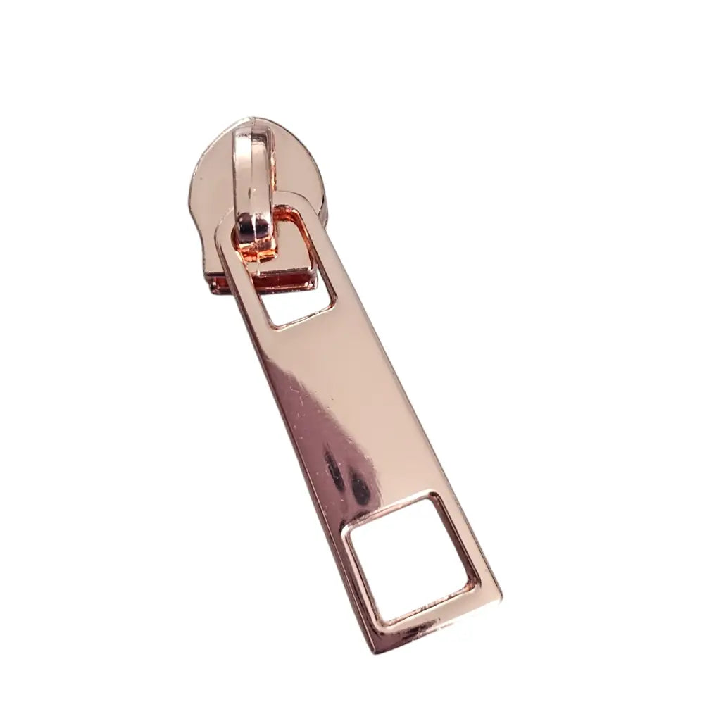 Zipper eckig Gold - Reißverschluss Schieber Gr.5