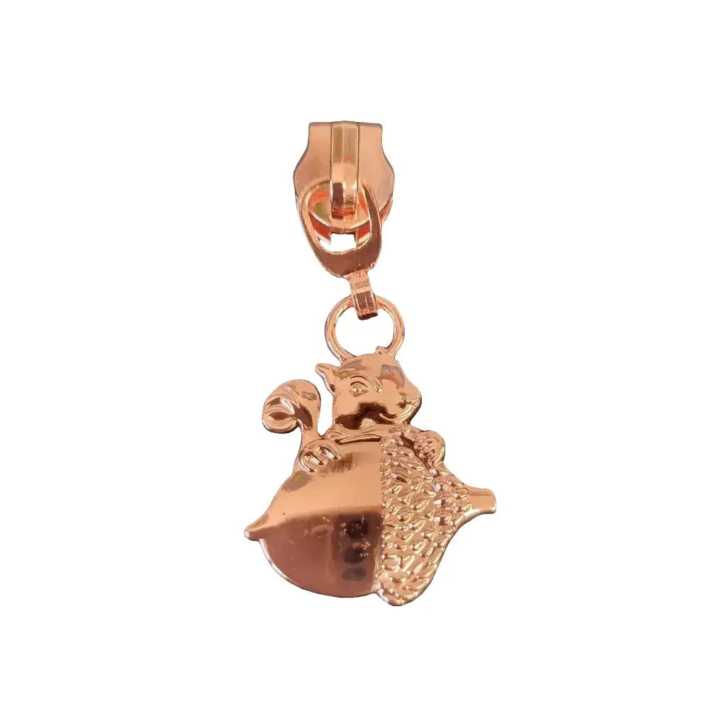 Zipper Eichhörnchen Gold - Reißverschluss Schieber Gr.5