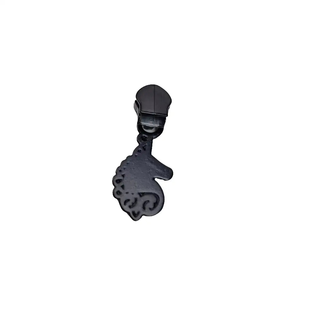 Zipper Einhorn Schwarz - Reißverschluss Schieber Gr.5