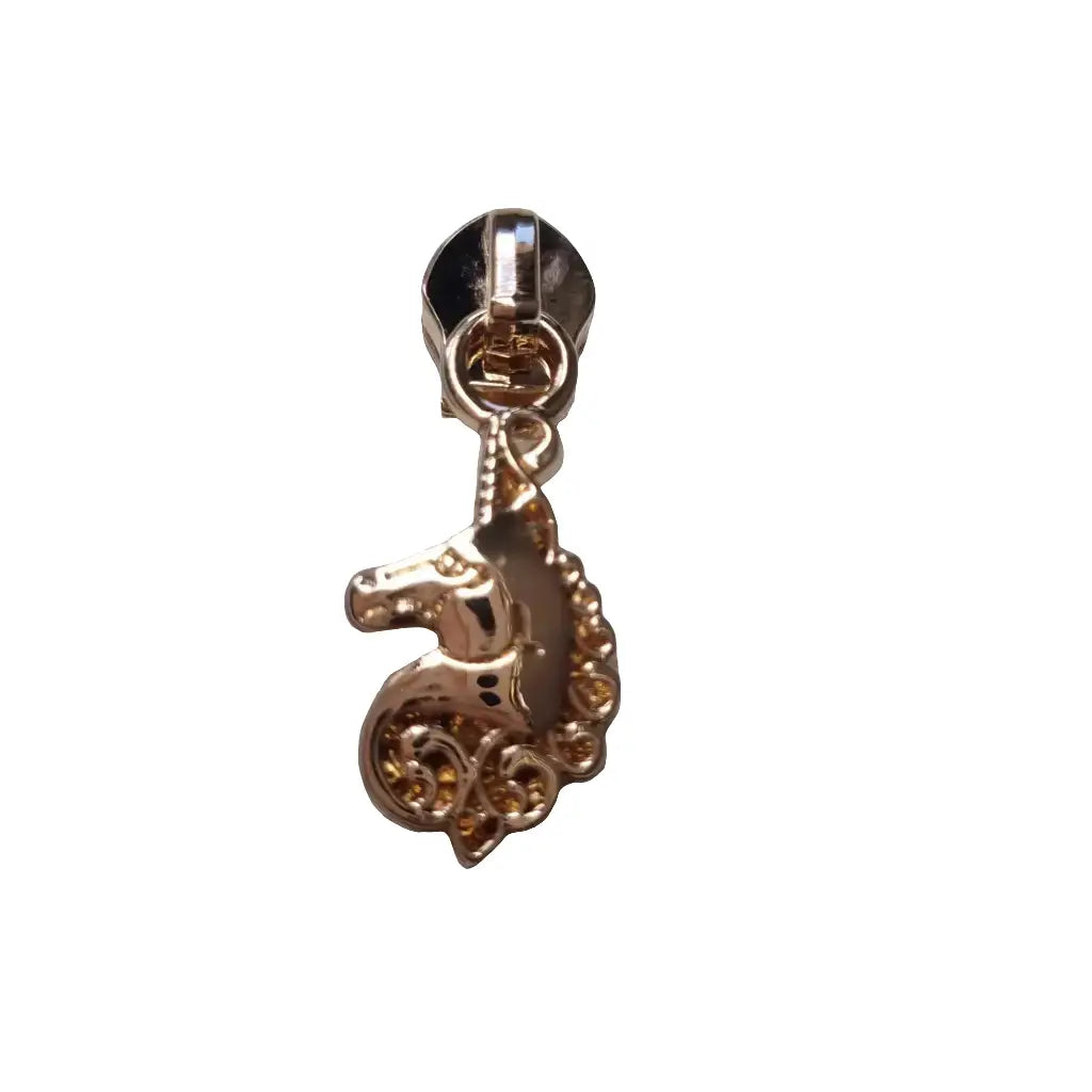 Zipper Einhorn Schwarz - Reißverschluss Schieber Gr.5