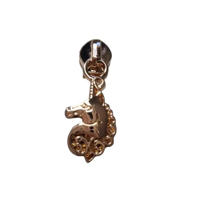 Zipper Einhorn Schwarz - Reißverschluss Schieber Gr.5