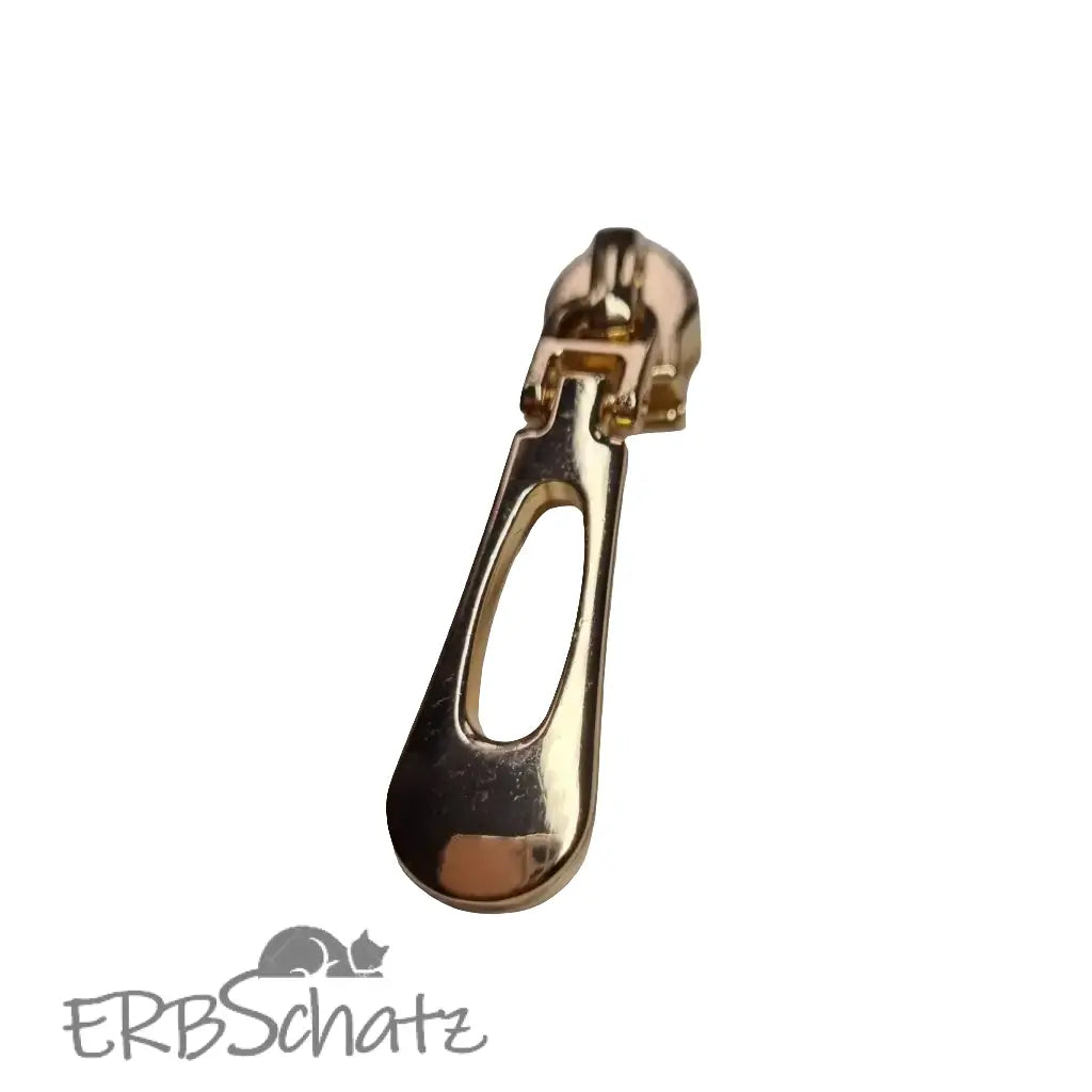 Zipper elegante Form Gold - Reißverschluss Schieber Gr.5