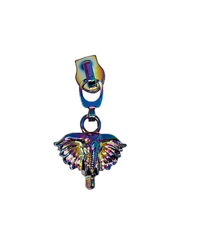 Zipper Elephant 3d Silber - Reißverschluss Schieber Gr.5