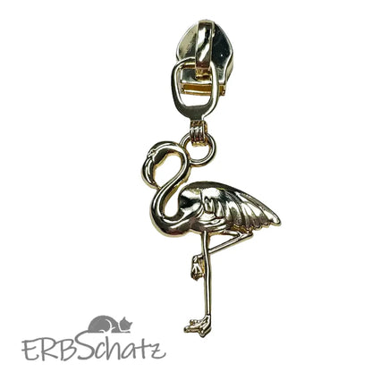 Zipper Flamingo - Gold
