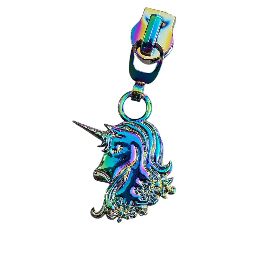 Zipper Flower Unicorn Rainbow - Reißverschluss Schieber Gr.5
