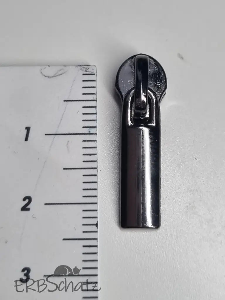 Zipper gerade Form (Gr. 3) Gun Metal - Reißverschluss