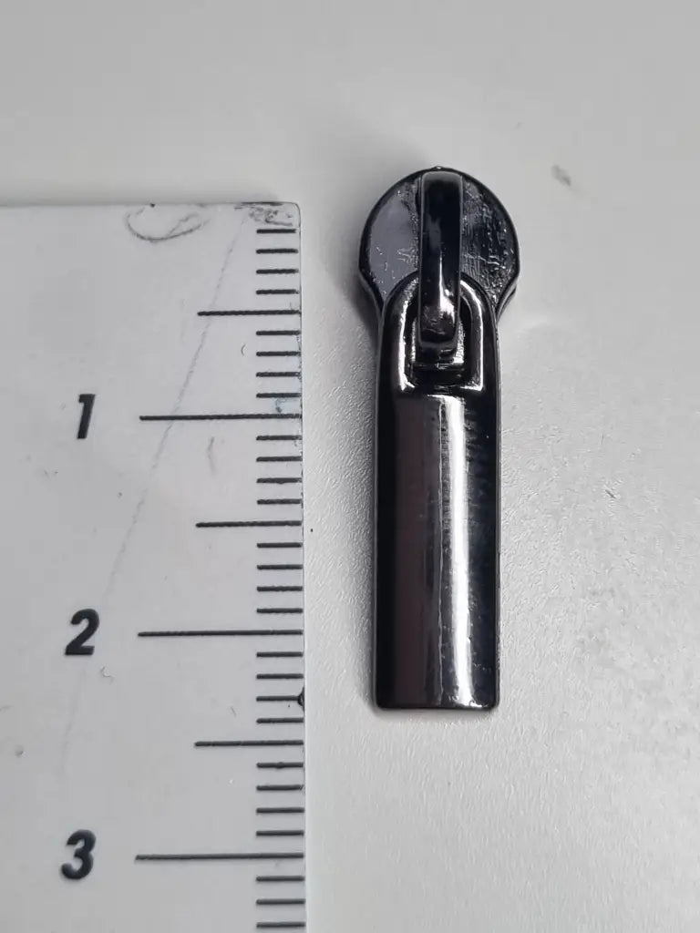 Zipper gerade Form (Gr. 3) Gun Metal - Reißverschluss