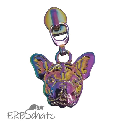 Zipper Frenchie Rainbow - Reißverschluss Schieber Gr.5