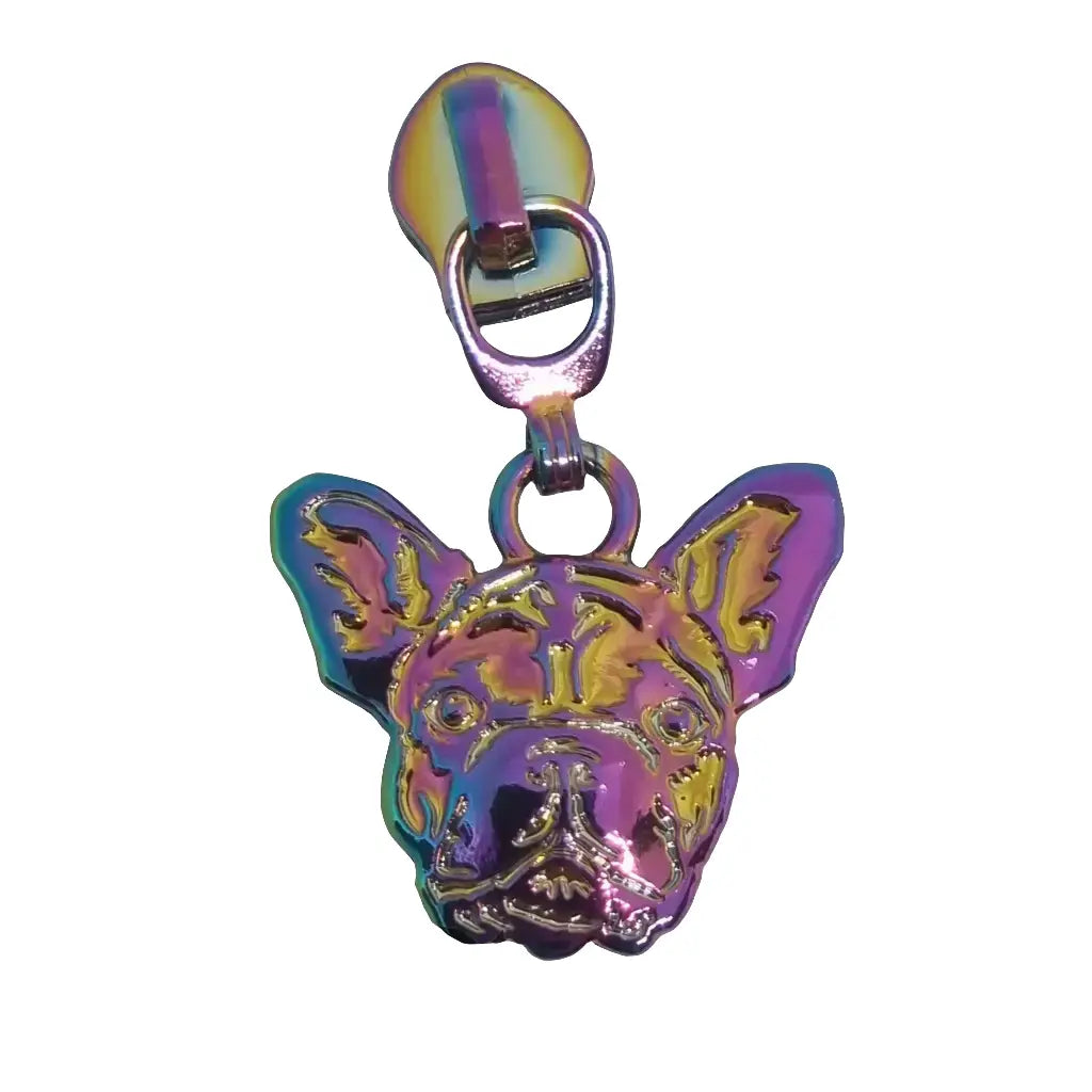 Zipper Frenchie Rainbow - Reißverschluss Schieber Gr.5