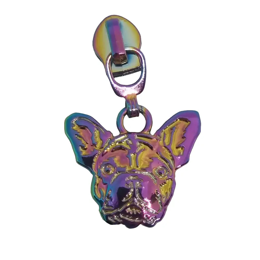 Zipper Frenchie Rainbow - Reißverschluss Schieber Gr.5