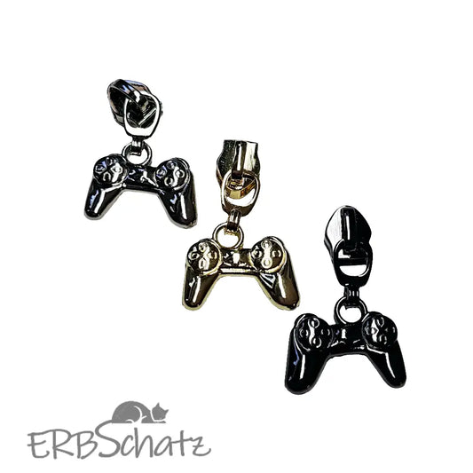 Zipper Gamepad Gold - Reißverschluss Schieber Gr.5