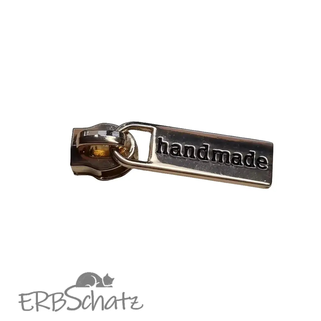 Zipper ’Handmade’ Gold - Reißverschluss Schieber Gr.5