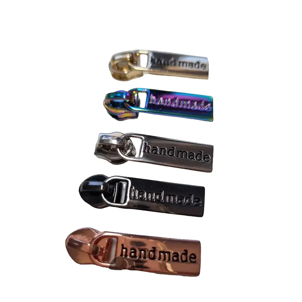 Zipper ’Handmade’ Gold - Reißverschluss Schieber Gr.5