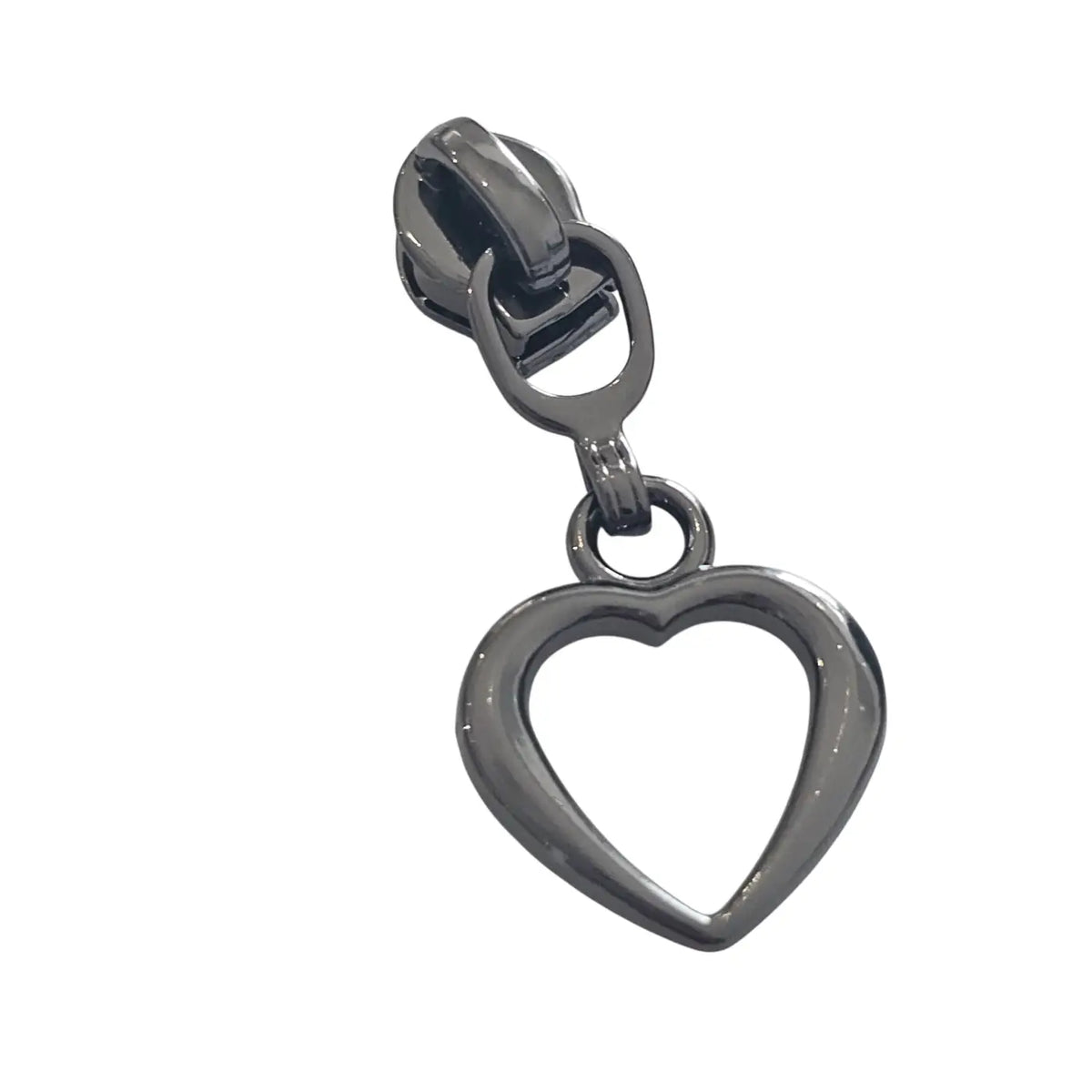Zipper Herz Form (Gr. 3) Gun Metal - Reißverschluss