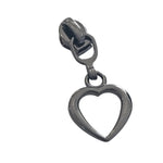 Zipper Herz Form (Gr. 3) Gun Metal - Reißverschluss