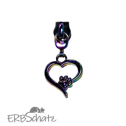 Zipper Herz & Pfote - Rainbow