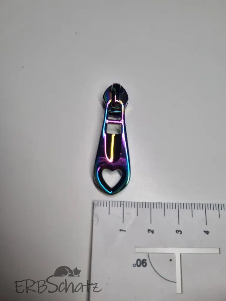 Zipper Herz schlicht Gun Metal - Reißverschluss Schieber