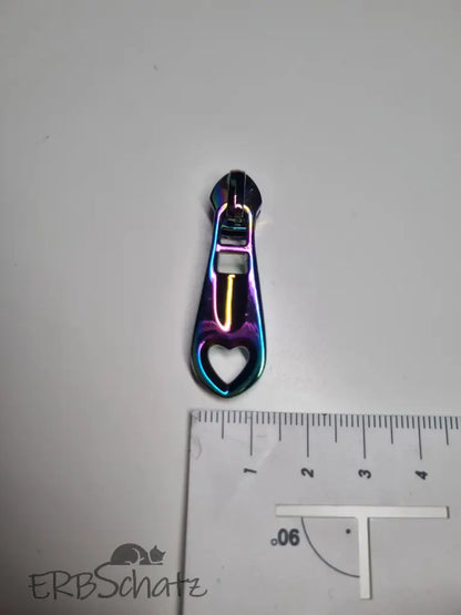 Zipper Herz schlicht Gun Metal - Reißverschluss Schieber