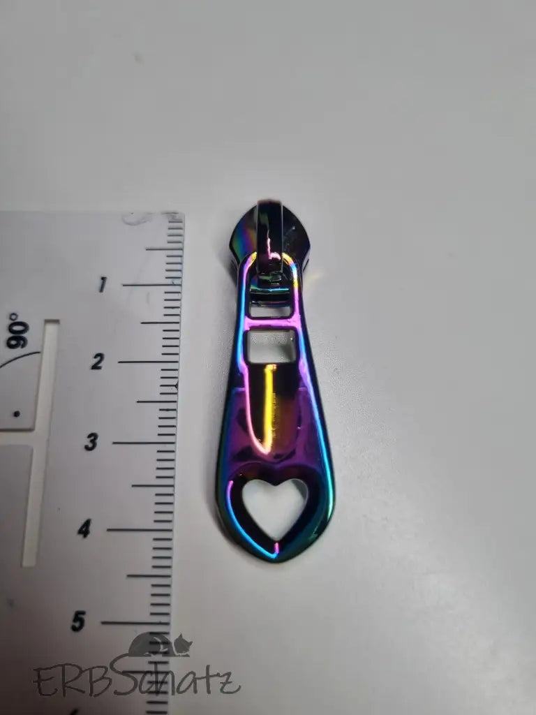 Zipper Herz schlicht Gun Metal - Reißverschluss Schieber