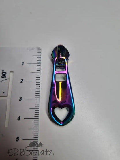Zipper Herz schlicht Gun Metal - Reißverschluss Schieber