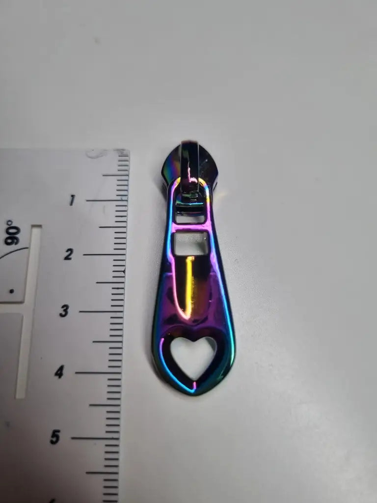 Zipper Herz schlicht Gun Metal - Reißverschluss Schieber