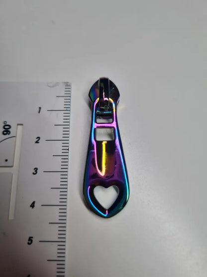 Zipper Herz schlicht Gun Metal - Reißverschluss Schieber