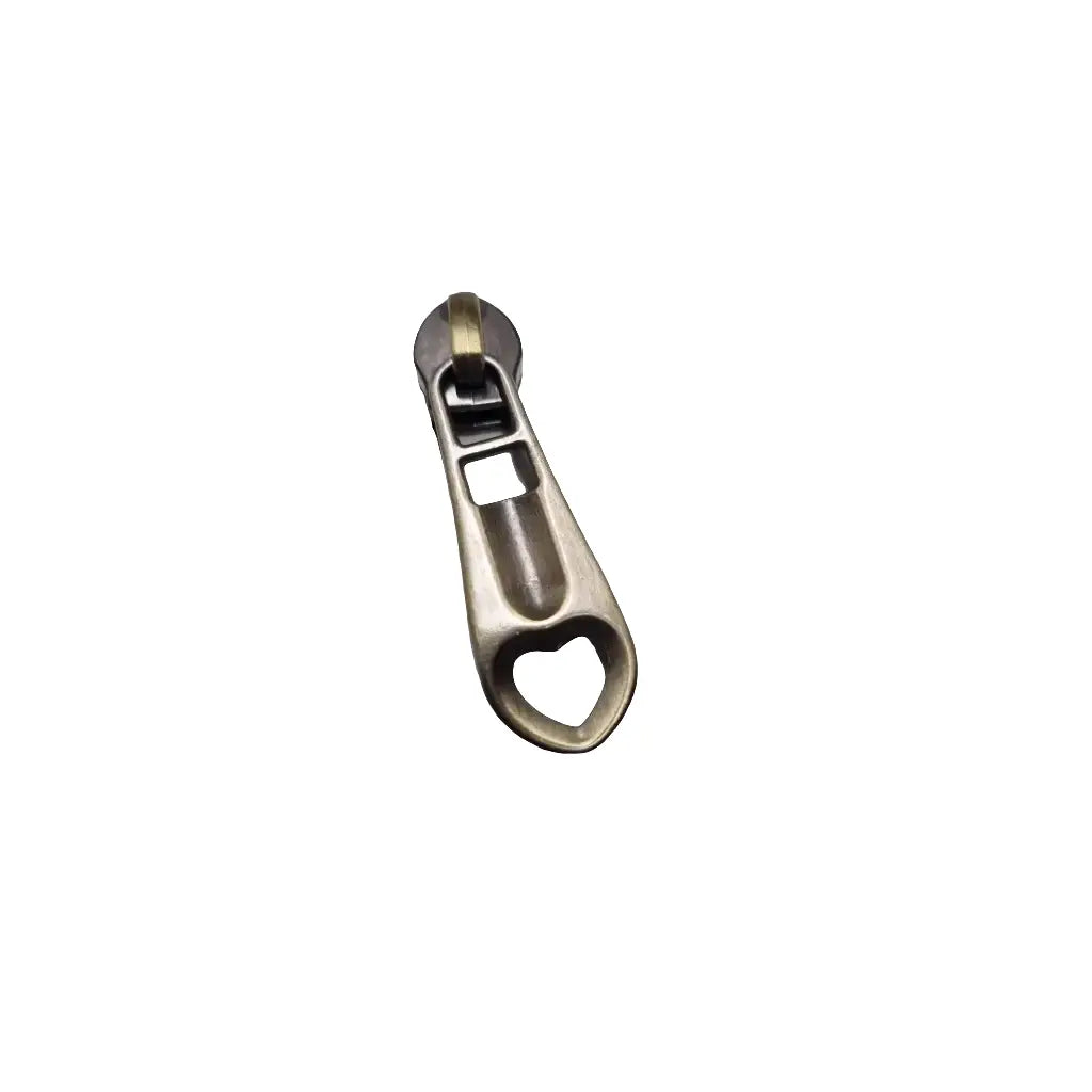 Zipper Herz schlicht Gun Metal - Reißverschluss Schieber