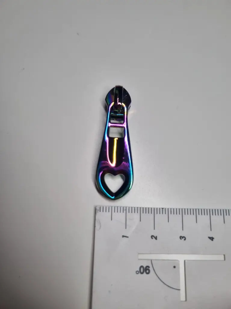 Zipper Herz schlicht Gun Metal - Reißverschluss Schieber