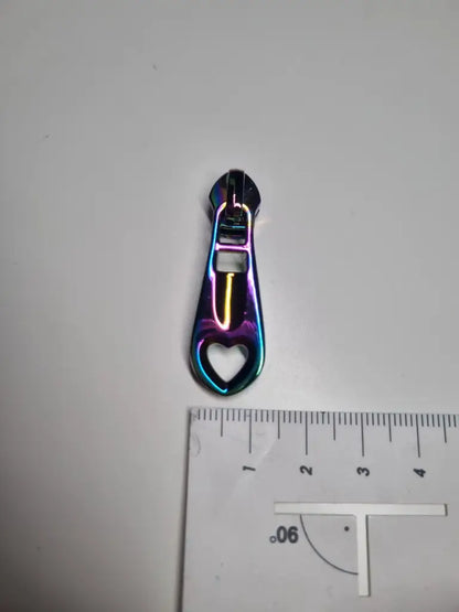 Zipper Herz schlicht Gun Metal - Reißverschluss Schieber