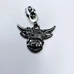 Zipper Highland Cow Gun Metal - Reißverschluss Schieber Gr.5