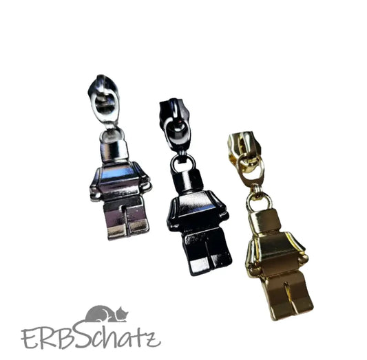 Zipper kleiner Roboter Gold - Reißverschluss Schieber Gr.5