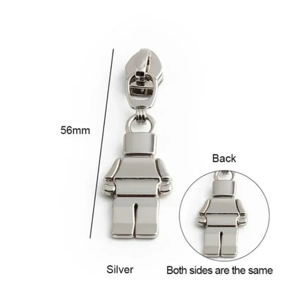 Zipper kleiner Roboter Gold - Reißverschluss Schieber Gr.5